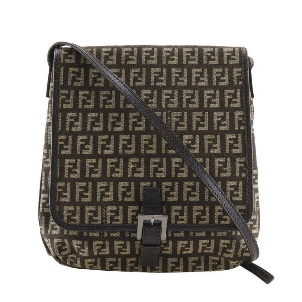 FENDI Brown Canvas Shoulder Bag